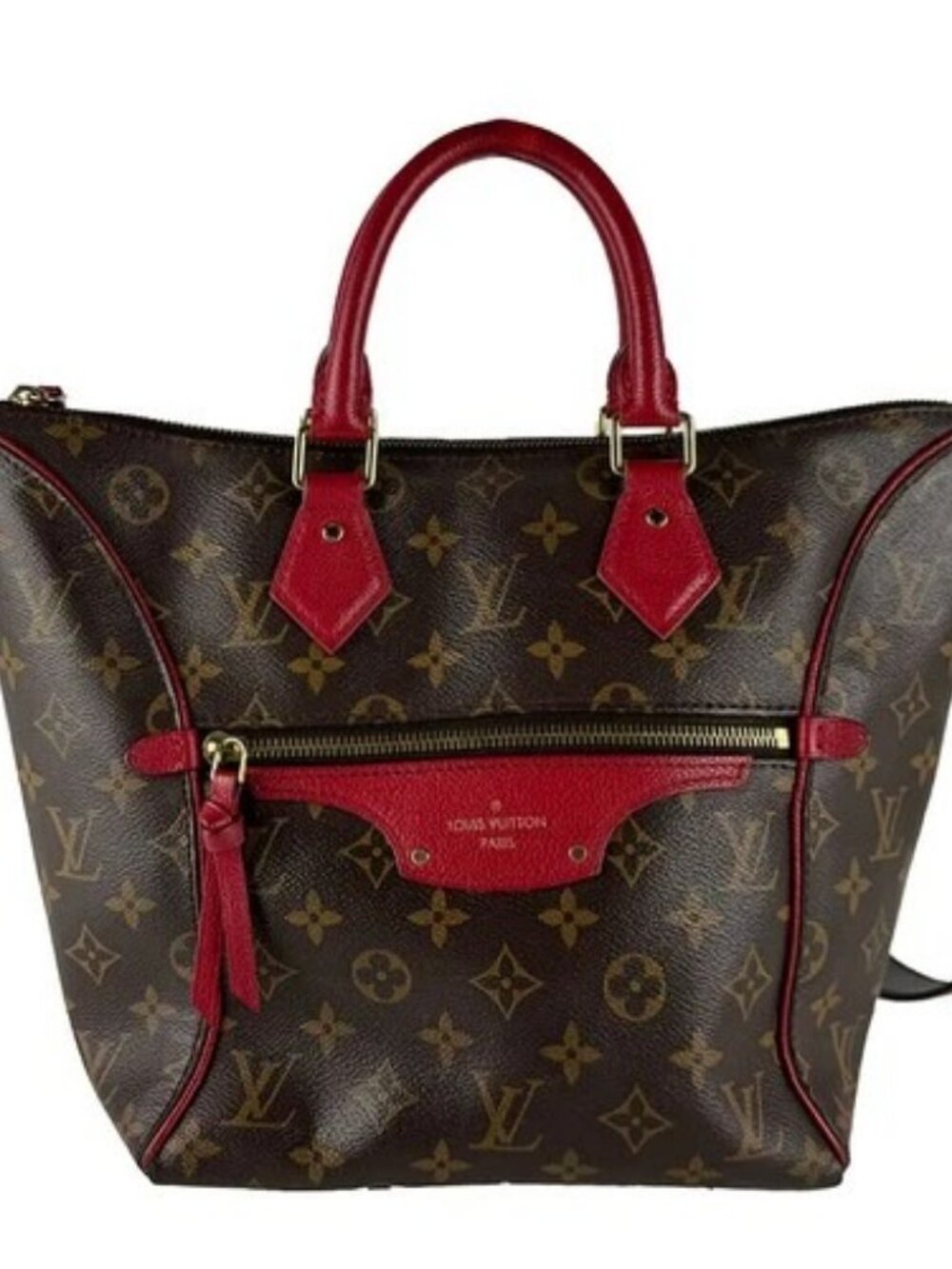 Auth LOUIS VUITTON Monogram Shoulder Bag Handbag Red/Brown M44027 - z10942
